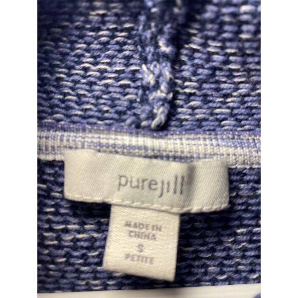J. Jill Pure Jill Funnel Neck Top in Marled Blue Size Petite Small - Picture 3 of 4